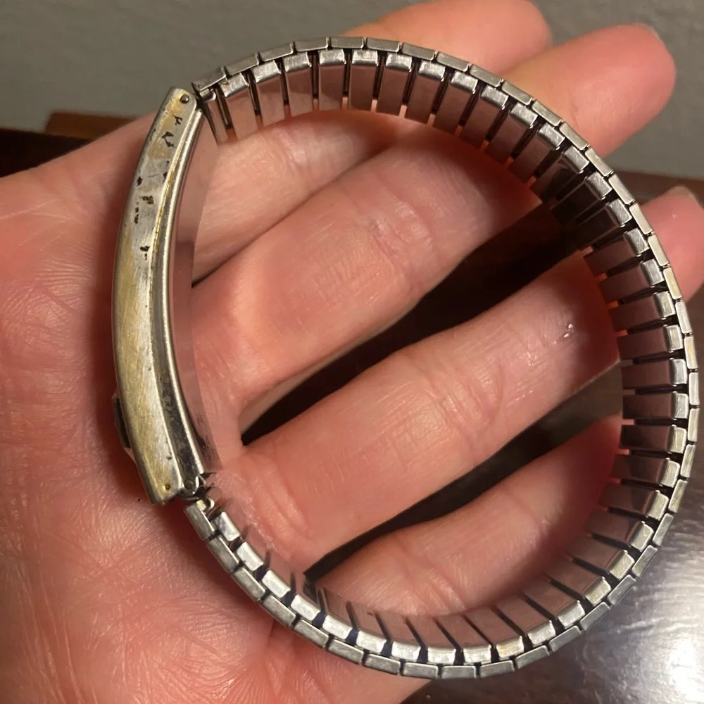 Vintage Gold and Silver Stretch Medical Identification Bracelet